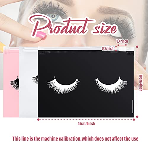 60 Pieces Eyelash Aftercare Bags Cosmetic Makeup Small Zipper Cases Travel Bags Lash Aftercare Accessories for Women Girls, 6 x 4 Inch2