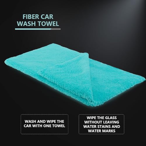 SPTA Microfiber Drying Towel Car Wash Drying Towel, 6 Pack Super Plush Edgeless Car Wash Towels for Auto Detailing, 16.1x17.7 in, 420GSM, Teal Blue-MT039 - Image 7
