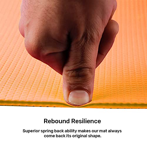 Image of Yoga mat for Women & Men EVA Material 4mm Grey Anti Slip for Gym Workout (Orange, 4 mm)