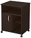 South Shore Fiesta Microwave Cart with Storage on Wheels, Chocolate