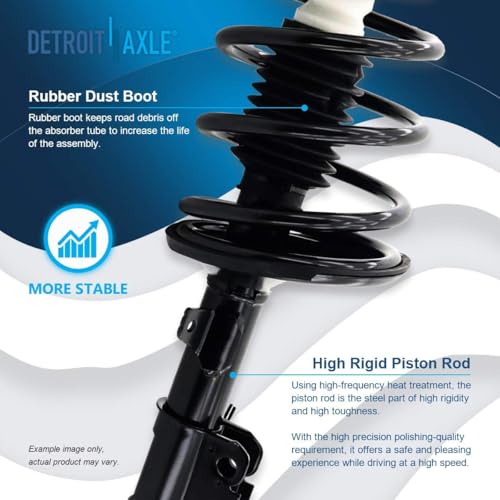 Image of Detroit Axle - 8pc Struts Kit for 1997-2003 Toyota Avalon 1999-2003 Solara 1997-2001 Camry Lexus ES300, Front and Rear Struts with Coil Spring Stabilizer Sway Bar Links Replacement Suspension