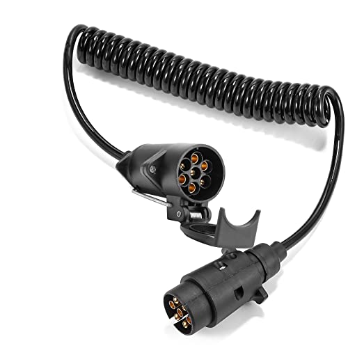DARKGUARD Enchufe de remolque de 7 pines, cable de extensión de remolque de 2.55 m, cable de extensión de remolque para remolque, adaptador de remolque Suzi para caravana de coche Cover