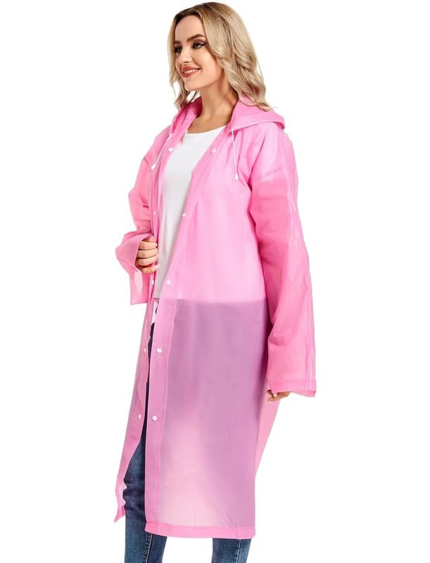 Image of OKARA EVA Waterproof Rain Coat Hooded Outdoor Water Resistant Suit Portable Men and Women