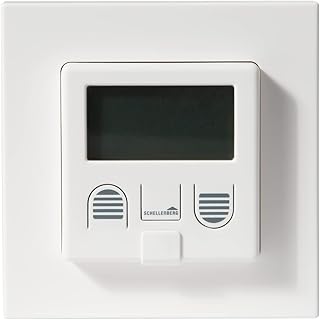Schellenberg 25572 Zeitschaltuhr PLUS zur Rolladensteuerung mit Display, Wandtaster für Unterputzmontage, Programmierbare Automatik mit u.a. Tagesprogramm, Zufallsfunktion