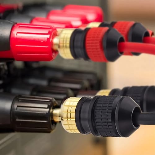 Fiches Banane pour Fixation Câble Enceinte, Connecteurs Haut-Parleur Isoles Lot de 4