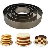 Maystore's Set of 4 Cake Rings 4-6-8-10 Inch – Round Cake Cutter Ring Mold with Premium Stainless Steel – Perfect Cake Ring for Baking, Pastry, and English Muffin – Ideal for Creating Circles.