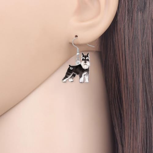 WEVENI Cute Acrylic Dog Earrings Dangle Pug Dachshund Decor Jewelry Chihuahua Gifts for Women Girls Kids Pet Dog Charms (Schnauzer B) - Image 2