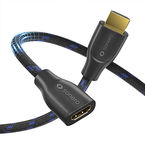 Sonero® 4K HDMI Extension Cable, Premium High Speed, 4K 60Hz, HDMI Male to HDMI Female, Gold-Plated Contacts