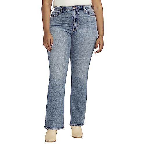 Silver Jeans Co. Women's Size 90s Vintage High Rise Bootcut Jeans-Legacy, Med Wash SOC293, 16 Plus Short