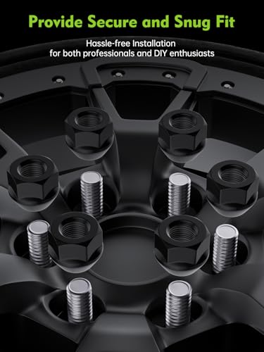 Image of AUTOPTIM M10x1.25 Open End Lug Nuts - 16 Pcs Black Lugnuts for ATV Wheel | Replacement for Polaris Sportsman Can-Am Commander Maverick Outlander Renegade Honda TRX Kawasaki, Conical Seat Nuts
