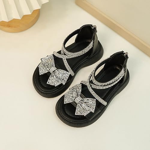 Girls Sandals Wedge Flatform Open Toe 𝐆ladiator Strappy Platform Low Heels Crystal Rhinestone Shoes with Zipper3