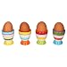 Produktbild MamboCat 4er Set Dolomite Eierbecher Kunterbunt I gestreiftes Muster I Ø 5,5 x H 6,7 cm I Frühstücksei I Eierhalter