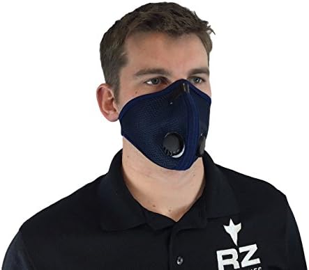 RZ Dust/Pollution Mask Bonus Pack w/5 Laboratory Tested Filters, Model M2, Mesh, Navy Blue, Size Large