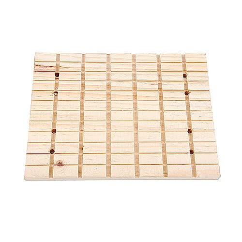 Hemoton 1Pc Wooden Pet Foot Pad for Rabbits and Guinea Pigs Durable Nail Grinding Board with Groove Design for Squirrels and Chinchillas Multi Purpose Claw Care Mat