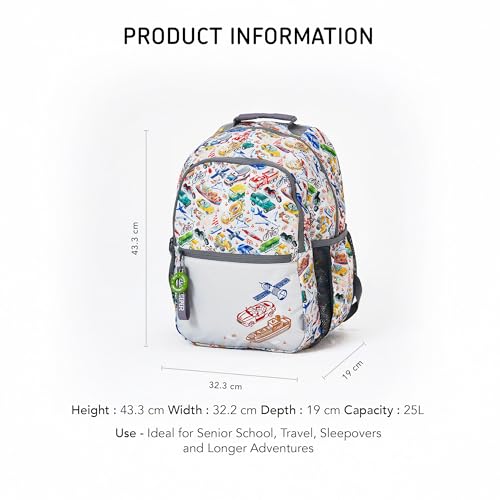 Image of ZOOKEEPER School Bag for Boys & Girls 8-10 Years Lightweight, Water Resistant Kids Backpack for School & Travel Spacious, Durable, Premium YKK Zippers Comfortable Design (Large, 25L)