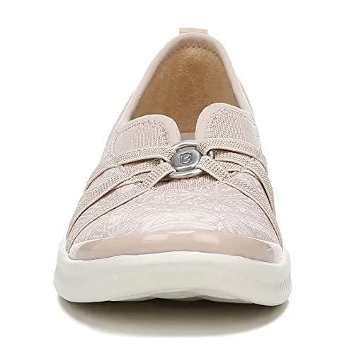 LifeStride BZees Womens Niche Slip-On Comfort Ballet Flat, Beige Multi, 9 Wide US3