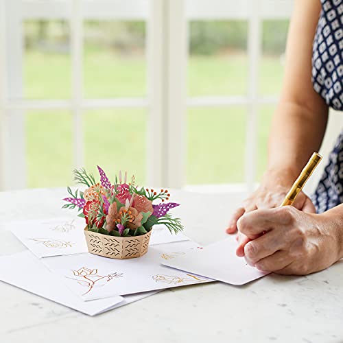 Lovepop Pink Rose Basket Pop Up Card, 5X7-3D Greeting Card, Pop Up Paper Flowers, Valentine's Day Greeting Card For Mom, Anniversary Card For Wife, Appreciation Card, Thinking Of You #TOP3