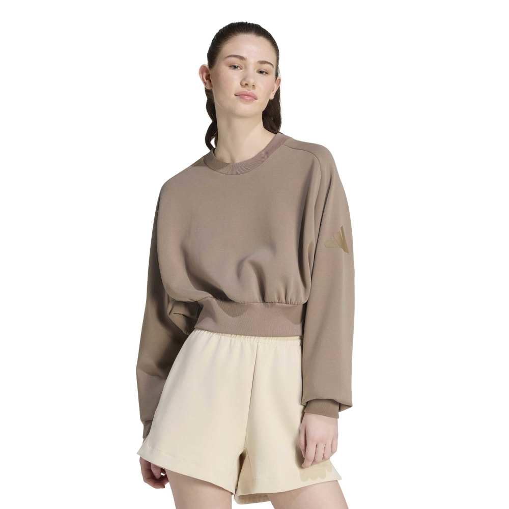 adidas Women's Soft Lux Sweatshirt, Khaki Six, M