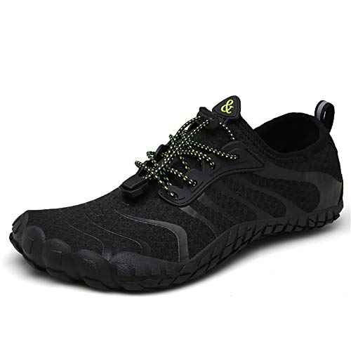 UBFEN Hombre Mujer Zapatos de Agua Buceo Snorkel Surf Piscina Playa Vela Mar Río Aqua Cycling Deportes Acuáticos Calzado de Natación Escarpines 43 EU H Negro