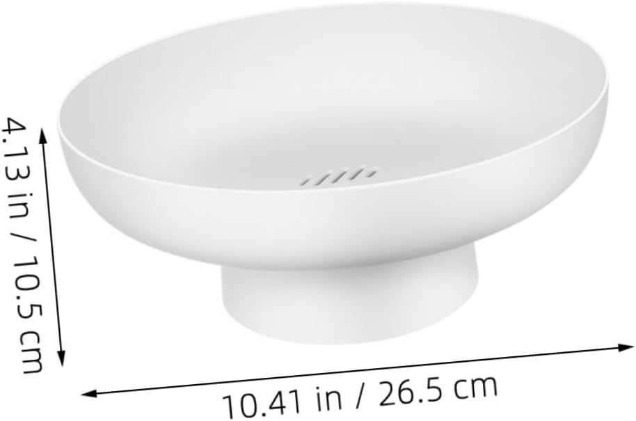 TIDTALEO 2pcs White Footed Fruit Bowl Set, Elevated round Dessert Display Stand, Snack and Candy Serving Tray for Dining Table Decor and Kitchen Organization