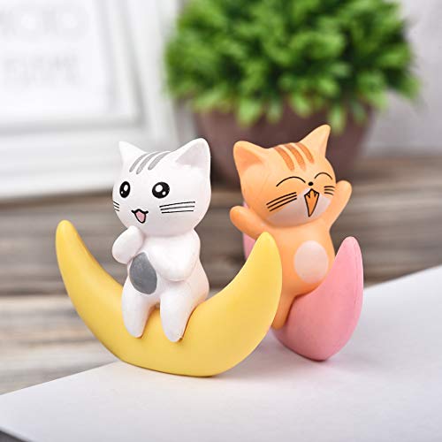 Neko 5Pcs Miniature Cats In Boxes & Crescent Moon Figurines - Micro Garden Landscape Ornament Decorations – Cute Lucky Cat Diy Figures For Crafts And Home Decor #TOP4