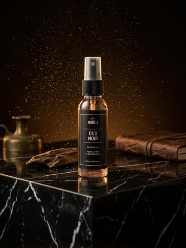 Image of Oud Noir Car Perfume Spray 50ml | Premium Long Lasting Air Freshener with Rich Oud Fragrance | Handcrafted Luxury Car Scent
