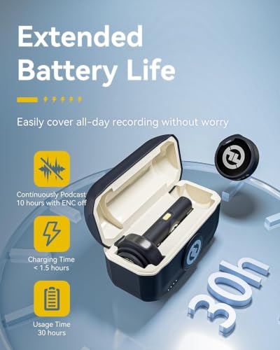 Image of Lark M2 Lavalier Wireless Microphone Compatible with iPhone /Camera /Android /PC, 48kHz /24-bit High Audio, 300m Range, Noise Cancelling, 40h Use, YouTube, Vlog, Streaming