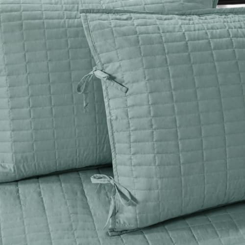 Image of Comfort Spaces Daybed Cover - Luxe Double Sided Quilting, All Season Cozy Bedding with Bedskirt, Matching Shams, Kienna Sage Green75 inchx39 inch 5 Piece