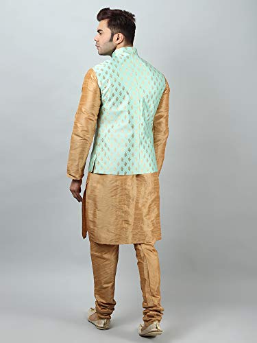 Image of Uri and MacKenzie Men's Silk Blend Kurta Pajama with Designer Ethnic Nehru Jacket /Modi Jacket
