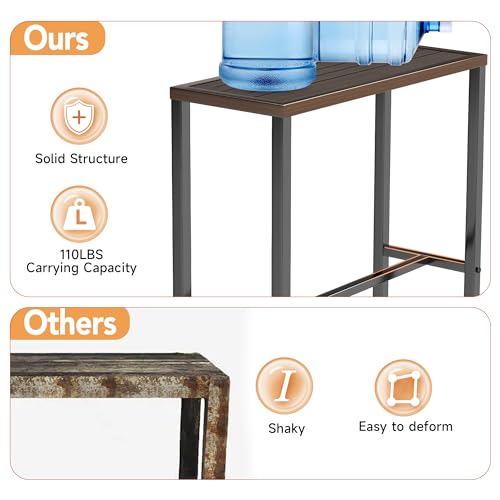 Rengue RG-OBT01 37.6'' Pub Height Bar Table, Rectangle Narrow Counter Outdoor Counter Heith Bar Table With 110Lb Wood-Like Metal Tabletop For Hot Tub, Garden, Balcony, Poolside, Indoor, Backyard, Patio thumb #2