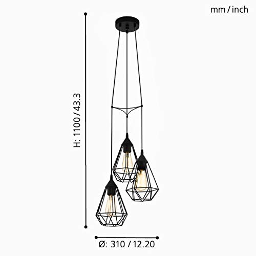 EGLO Lampada a sospensione TARBES, lampada nero a