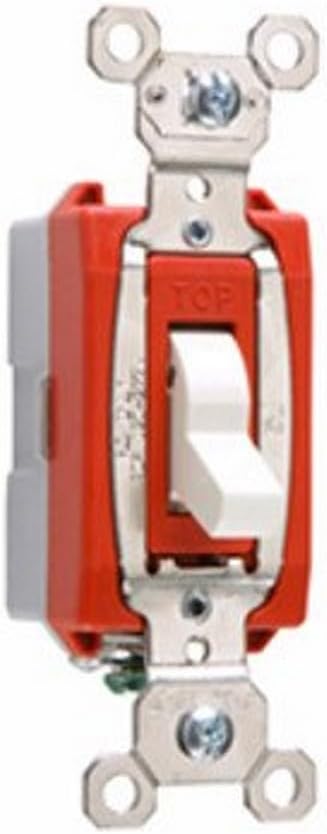 Legrand Pass & Seymour PS20AC1ISL 20 Amp 120/277V Industrial Extra Heavy-Duty Specification Grade Lighted Toggle Switch, Lighted When Off, Single Pole, Back and Side Wire, Ivory (1 Count)