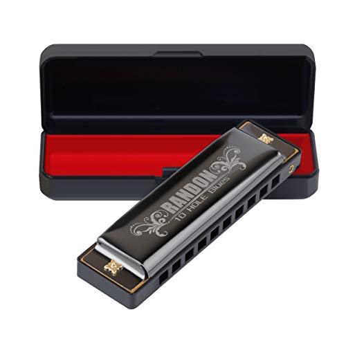 Randon Harmonica, Blues Harmonica Key of C 10 Holes 20 Tones Mouth Organ