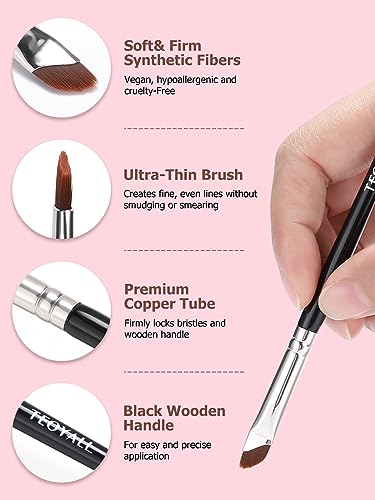 TEOYALL Eyeliner Brush Set, 4 PCS Ultra Thin Slanted Angled Precision Fine Point Eyeliner Brush, Flat Eyebrow Brush - Image 4
