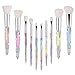 Produktbild Pinselset Makeup,Diamant Kosmetikpinsel 10 Stück Premium Synthetic für Foundation Powder Blending Lidschatten Blush Concealer (Weiß)