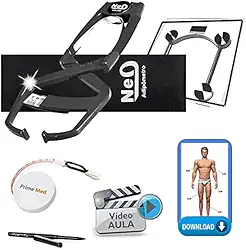 Adipômetro Clínico Neo Prime Preto + Luva + Trena corporal + Lápis de marcação + Software Physical Test + Balança