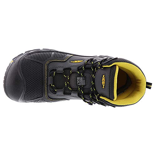 KEEN Utility Men's Logandale Mid Steel Toe Waterproof Work Shoe, Raven/Black, 11 Medium US