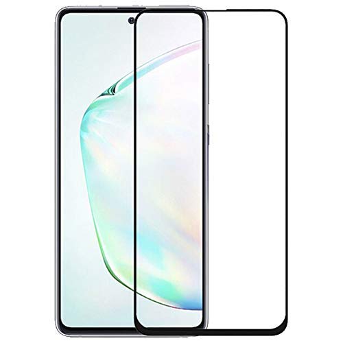 Image of Tempered Glass Screen Protector Compatible For Samsung Galaxy Note 10 Lite (2020) Full Screen Coverage (Except Edge to Edge) and Free Complete Easy Installation kit.