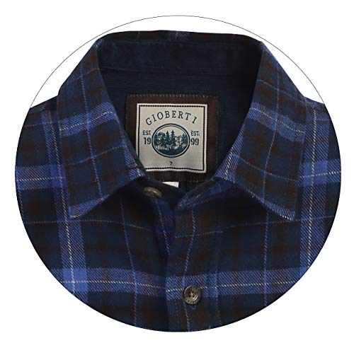 Gioberti Boy's Single Pocket Flannel Shirt with Corduroy Contrast3