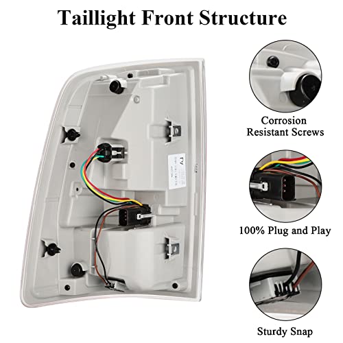 Vvavv Led Tail Light Fit For 2013-2018 Dodge Ram 1500 2014-2018 2500 & 3500 2019-2022 1500 New Upgrade With Bulbs Clear/Red Lens Chrome 68093079Ac Ch2800203 Right Passenger Side Only #TOP3