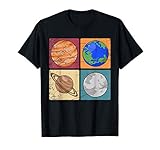 pop art astronomia pianeti terra saturno scienza spaziale maglietta