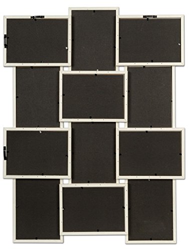 levandeo Holz Bilderrahmen Farbe: Ahorn weiß hochwertig verarbeitet für 12 Fotos 13x18cm mit Glasscheiben - Querformat und Hochformat Fotogalerie Collage Fotocollage Bildergalerie Fotorahmen – Bild 7