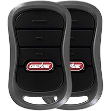 Genie 3-Button Garage Door Opener Remotes 2 Pack - Each Remote Controls Up To 3 Genie Garage Door Openers -Compatibility Only With Genie Intellicode Garage Door Openers - Model G3T-R, Black