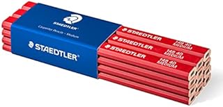 STAEDTLER 148 40 Medium Carpenters Pencil - 2H, 175 mm (Pack of 12)