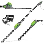 Gracious Gardens Corded Extendable Pole Hedge Trimmer 550W 2.5M Telescopic Hedge Trimmer Long Reach Hedge Cutter with 4 Position's, 10m Cable and Shoulder Strap Included
