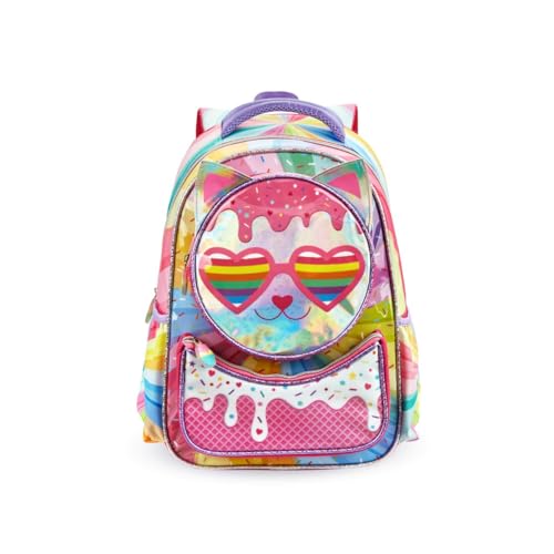 Mochila Costas Gatinho Meninas Cat Holográfico Escolar