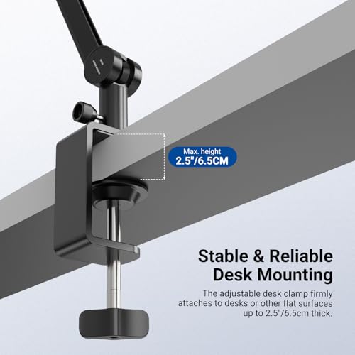 Image of NEEWER BASICS Microphone Boom Arm, 31 inch Flexible Mic Desk Stand Mount, Compatible with Blue Yeti FIFINE AM8 K669B HyperX QuadCast S SoloCast AT2020 Shure SM7B MV7 for Gaming Streaming Recording, MS050