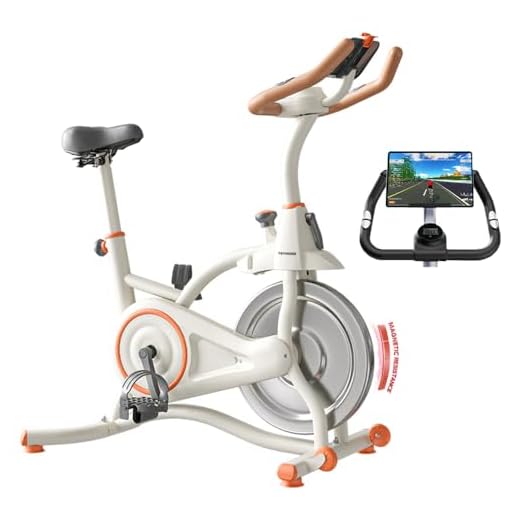 FINYQBET Bicicleta Ergométrica - Istema de Resistência Magnética Silencioso (<40dB), Relógio Eletrônico e Suporte para Tablet - Ideal para Casa e Academia (Carga até 150kg) - Ajustável (Branco)