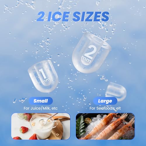 NEWBULIG Ice Makers Countertop with Handle, Portable Ice Machine