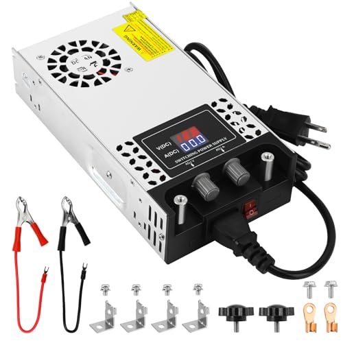 Adjustable 0-12V Power Supply 50A 600W, 110V AC to DC 0-12V Buck Converter 0-50A 600W Power Supply with LCD Display Adjustable Voltage Current 110V/220V AC to 12V DC Converter